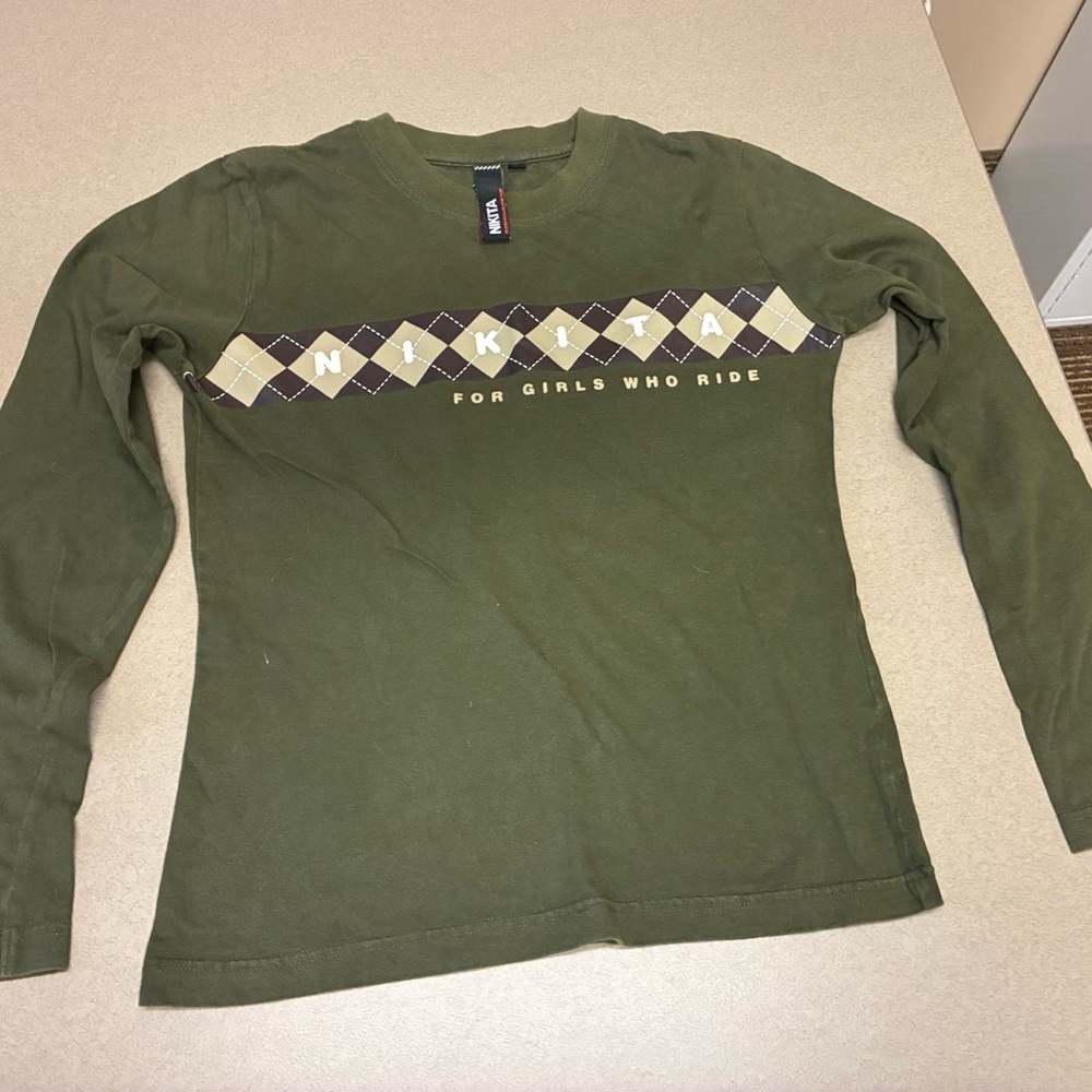 Vintage 90’s Nikita Girls' Olive Long Sleeve Tee